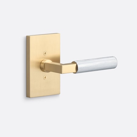 Sure-Loc Hardware Sure-Loc Hardware Levanto Dummy Rosette, Satin Brass, Knurled Grip in Polished Chrome LV100 SB GRIP-KN 26
